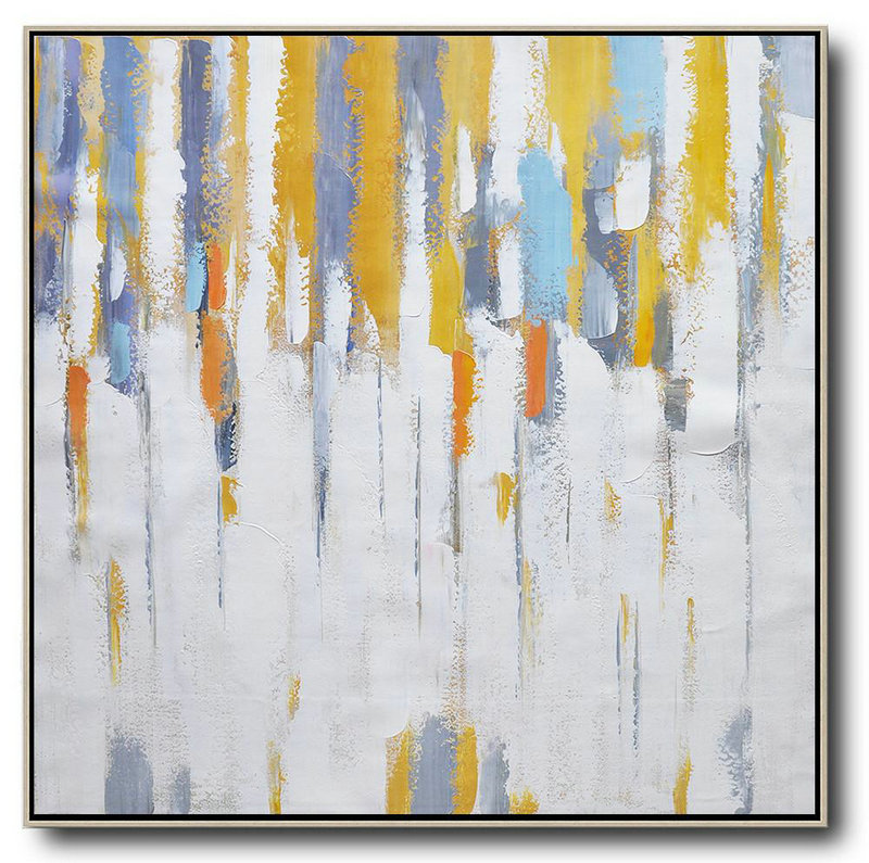 Handmade Painting Large Abstract Art,Oversized Contemporary Art,Big Art Canvas,White,Yellow,Grey,Orange.etc